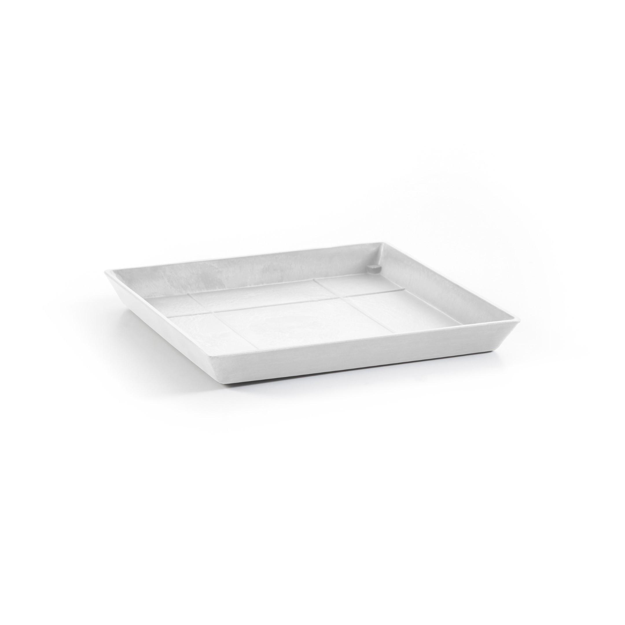 BLUMENTOPFUNTERSETZER quadratisch 28/28/3 cm Weiß - Weiß, Kunststoff (28/3cm) - Ecopots