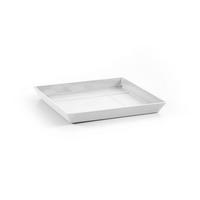 BLUMENTOPFUNTERSETZER quadratisch 28/28/3 cm Weiß - Weiß, Kunststoff (28/3cm) - Ecopots