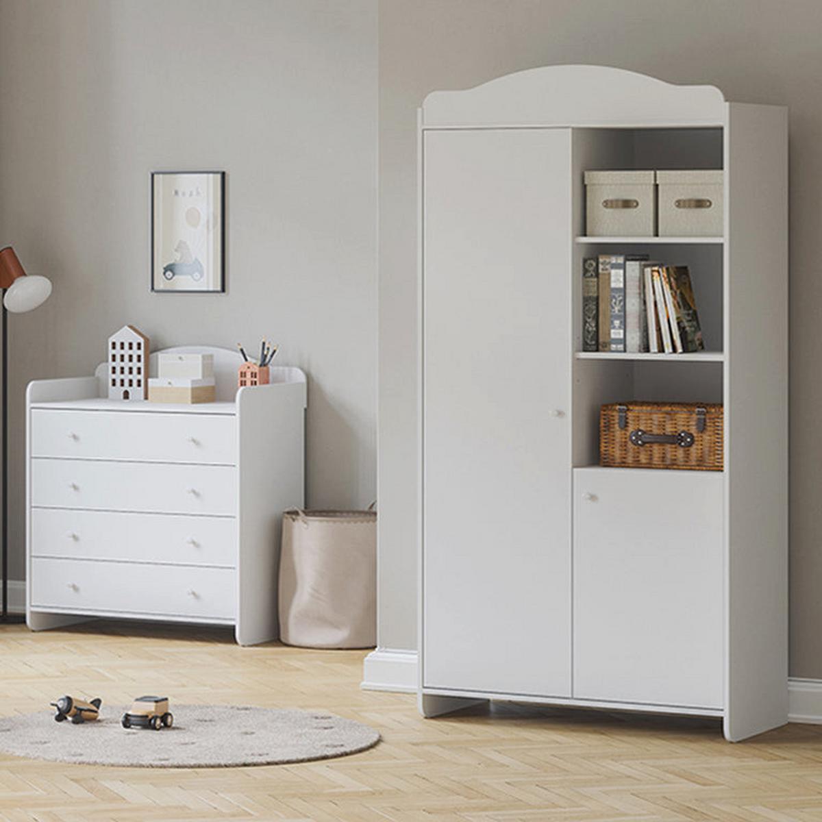 SCHRANK 2 Türen Megeve Weiß - Weiß, Holzwerkstoff (100/199/50.1cm) - Petits-meubles