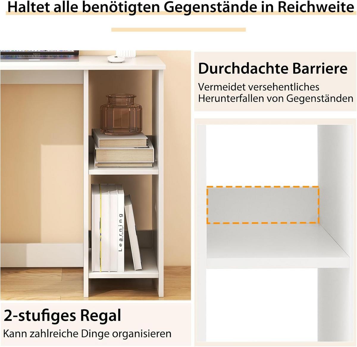 COMPUTERTISCH Weiß - Weiß, Holzwerkstoff (40/80/74cm) - COSTWAY