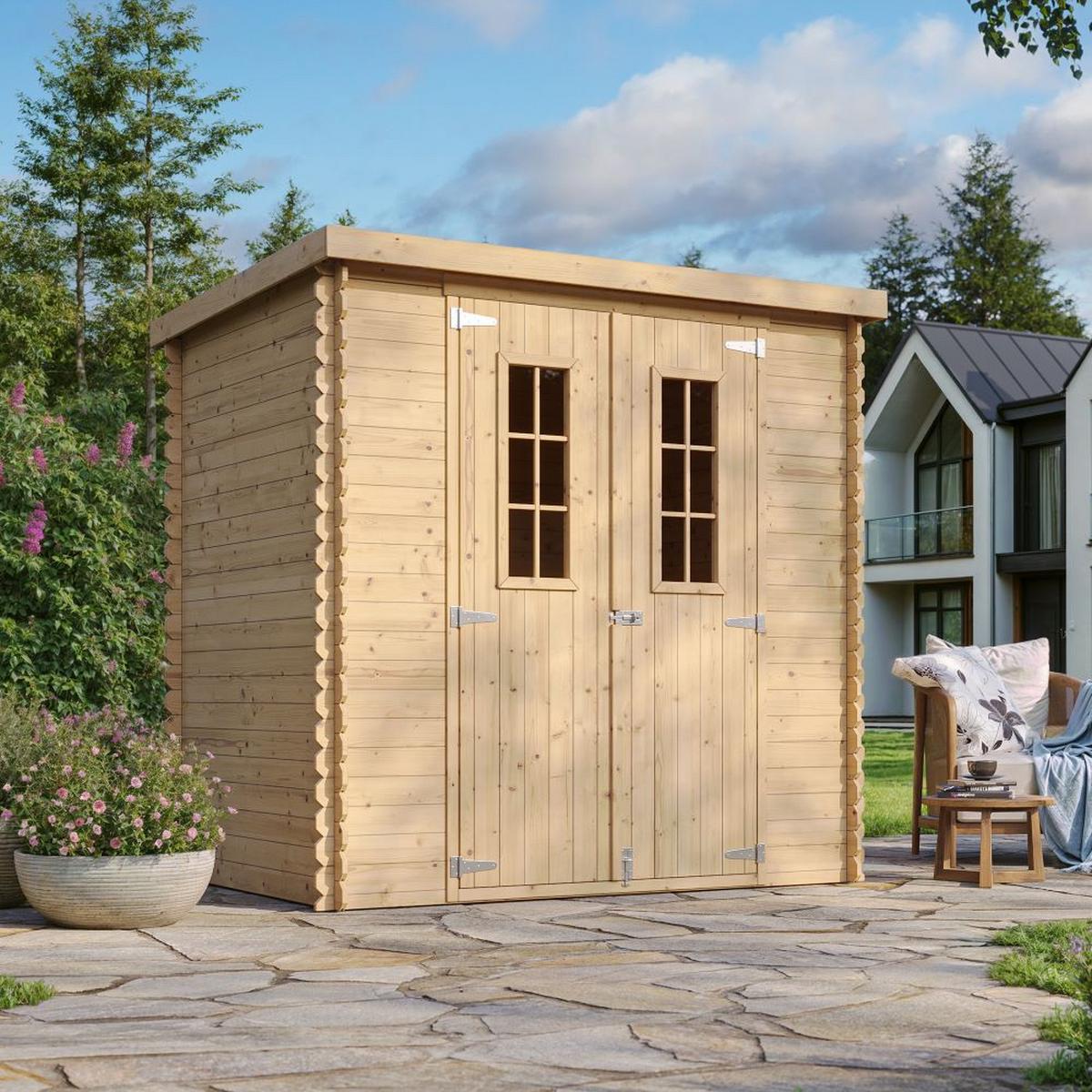HOLZHAUS GARTENHAUSM 311C HOLZHAUS GARTENHAUS - B204xL142xH200 cm/ 2,22 m2 - Beige, Holz (200/200/142cm) - Timbela