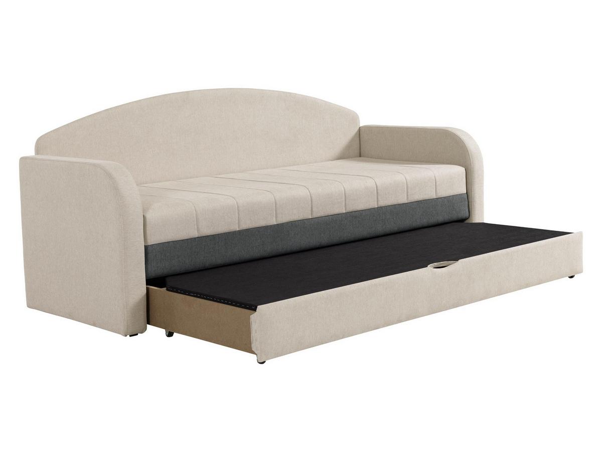 SCHLAFSOFA Tenus - Beige/Blaugrau, Holz/Textil (208/86/76cm) - MIRJAN24