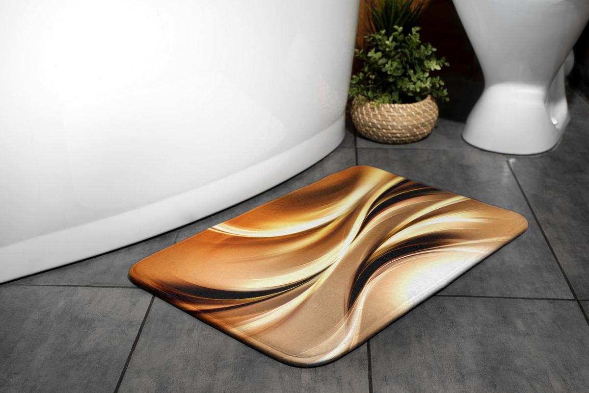 BADTEPPICH 90x60 cm Gold Abstraktion - Bernsteinfarben, Textil (90/60cm) - TULUP