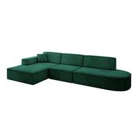ECKSOFA Ottomane Links IREA-L2-v4 - 327x165x77 cm Grün - Dunkelgrün, Holzwerkstoff/Textil (327/165cm) - ALTDECOR