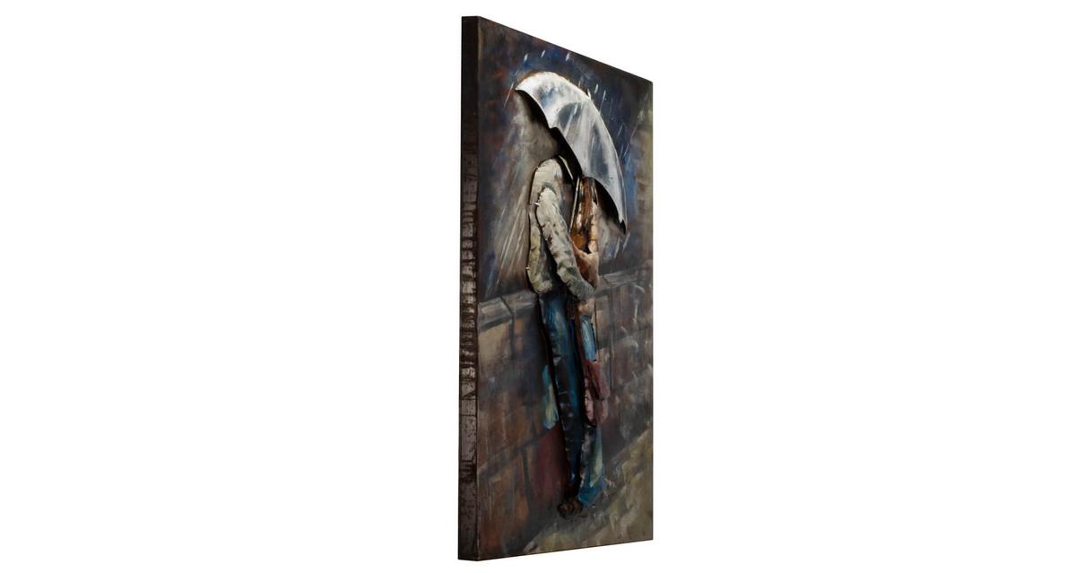 METALLBILD Blau 70/100 cm - Blau/Braun, Metall (5.9/100cm) - KUNSTLOFT