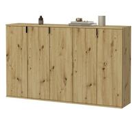 SIDEBOARD Artisan Eiche 152 cm, Kommode 5-türig - Schwarz/Eiche Artisan, Holzwerkstoff/Metall (152/99/34cm) - Inn.Furn