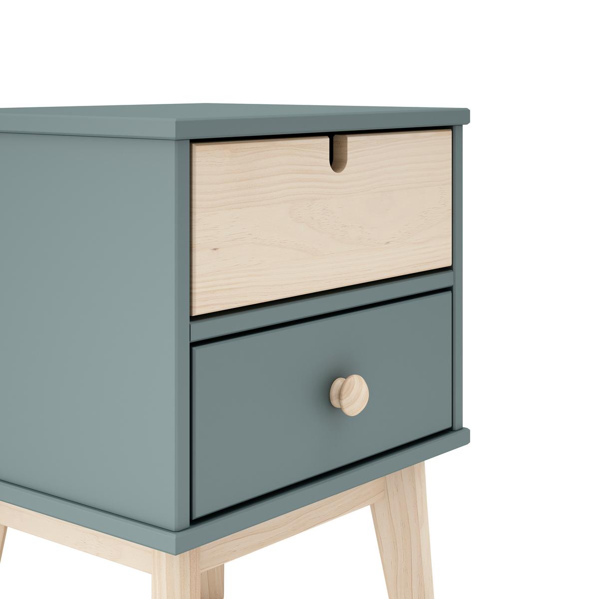 NACHTTISCH Estefania Grün 40/35/53 cm - Grün, Holz (35/53/40cm) - Calicosy