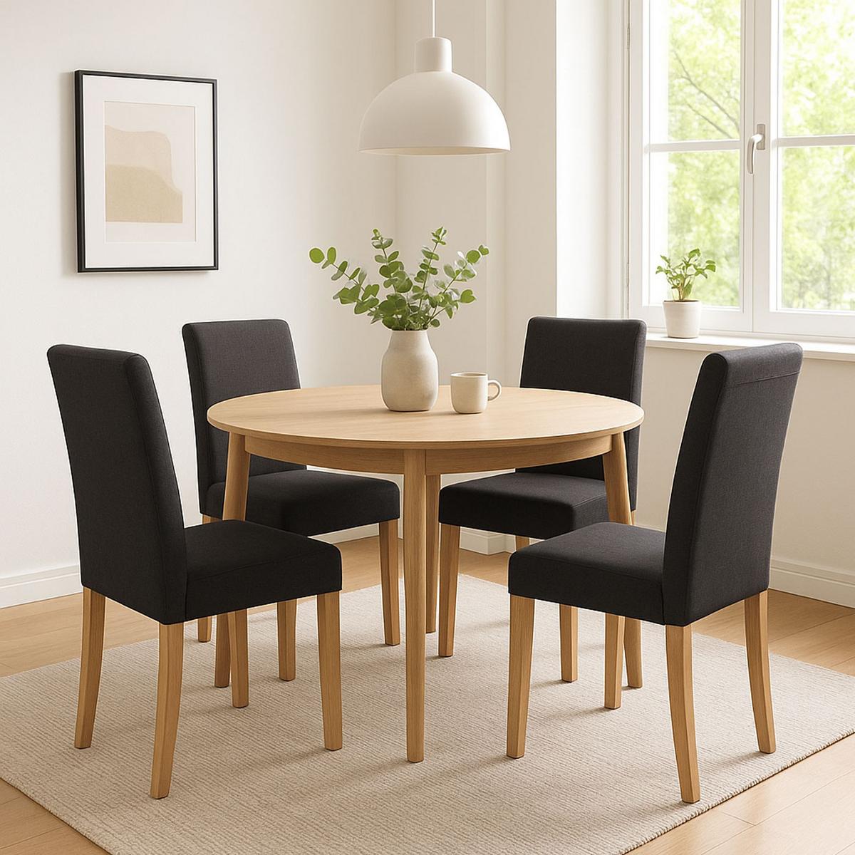 ESSZIMMERSTUHL Schwarz, Braun 4er-Set - Schwarz/Braun, Textil (43/90/56cm) - MCW