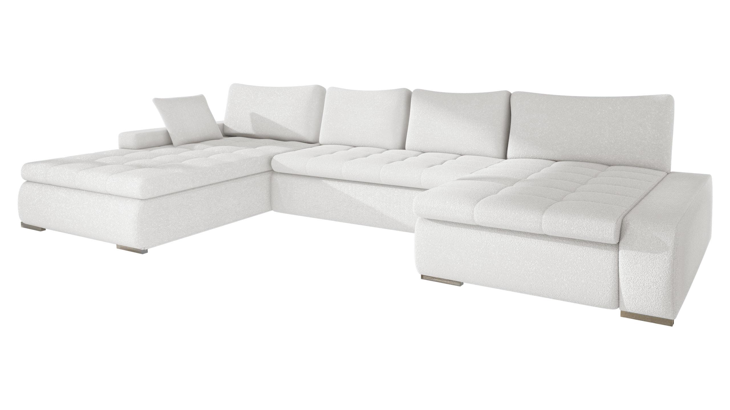 WOHNLANDSCHAFT Caro Premium - Silberfarben/Creme, Holz/Textil (394/80/213cm) - MIRJAN24