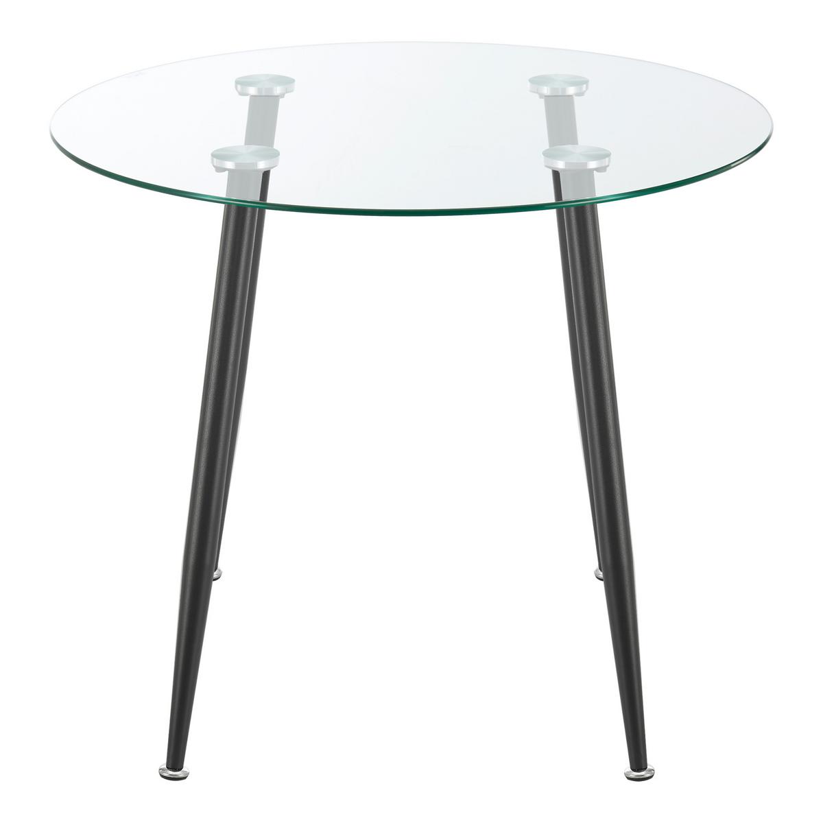 ESSTISCH Humppila - Transparent/Schwarz, Glas/Metall (87/87/75cm) - [en.casa]