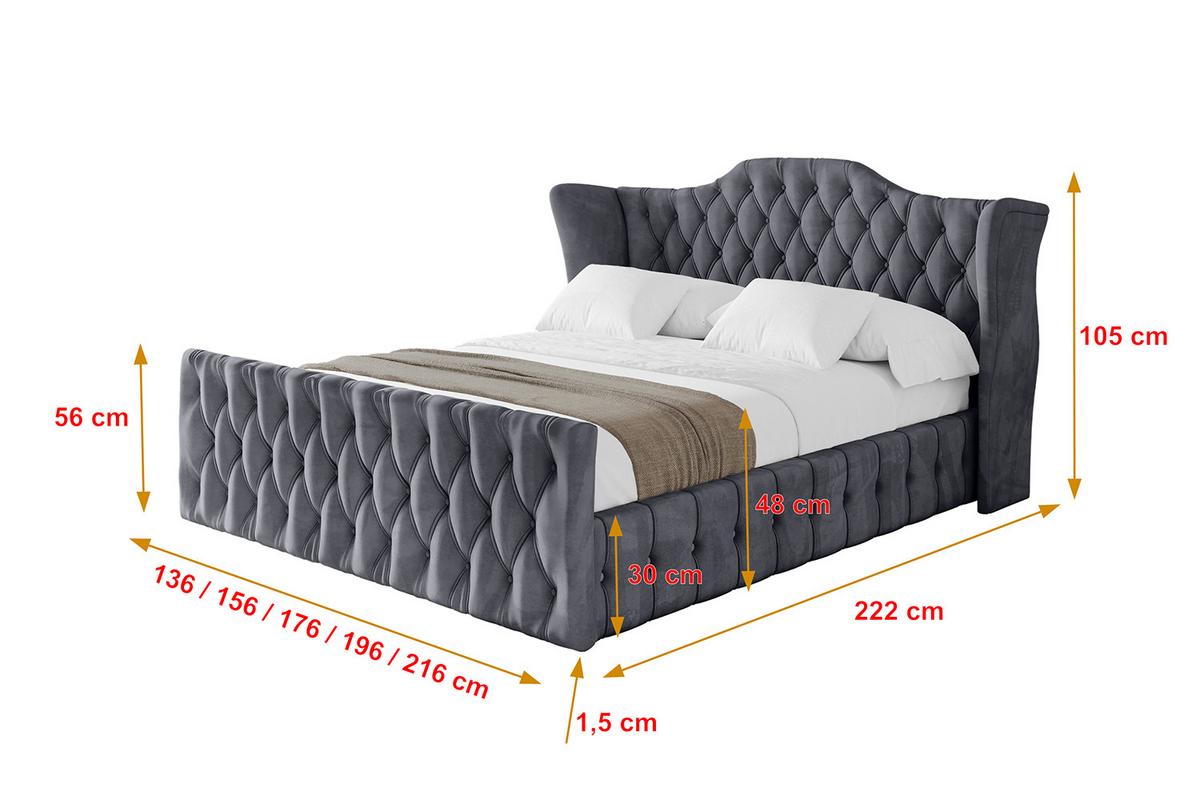 POLSTERBETT mit Bettkasten, Fußteil und Lattenrost, Boxbett mit Matratze H3/H4 - MODY-Z 120x200 Dunkelgrau - Dunkelgrau, Holzwerkstoff/Textil (120/200cm) - ALTDECOR