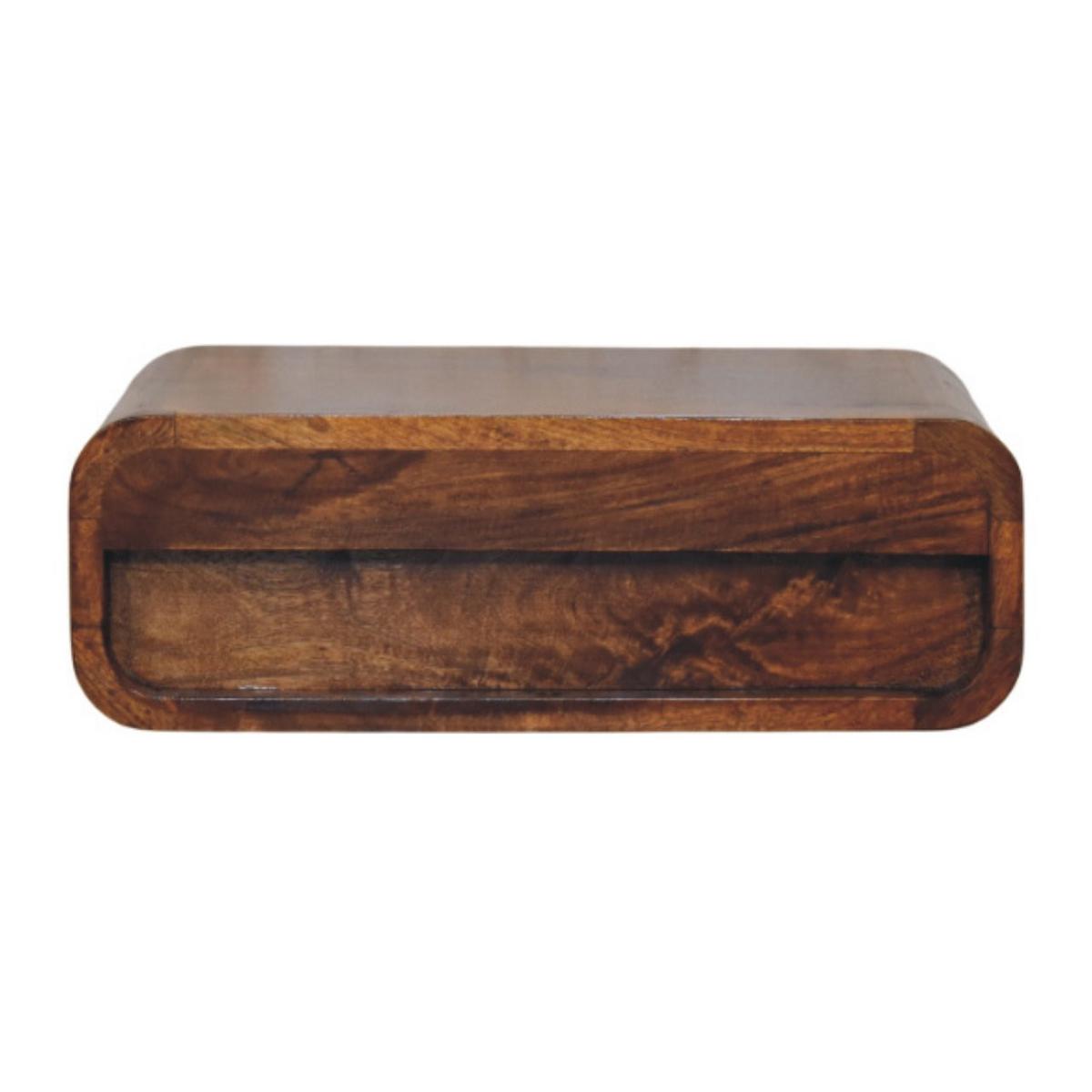 NACHTTISCH Avora Wandmontiert mit 1 Schublade, Braun - Messingfarben/Braun, Holz/Metall (45/15/32cm) - Artisan Furniture