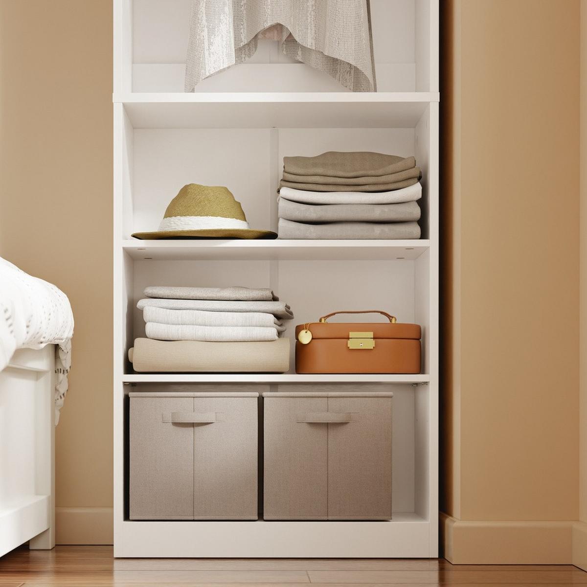 OFFENER Kleiderschrank mit Kleiderstange KSB02-W - Ahornfarben, Fell (55/187/25cm) - SoBuy