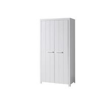 KINDERZIMMERSCHRANK Karalynn 100x58x206 mit 2 Türen MDF Weiß - Weiß, Holzwerkstoff (100/206/58cm) - 58aufmkessel