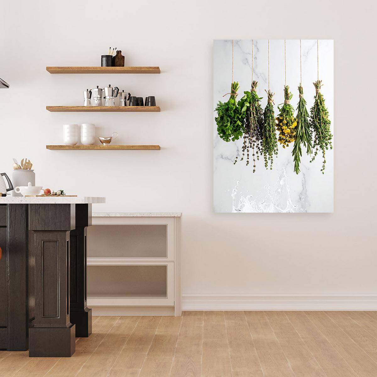 LEINWANDBILD Kräuter Gewürze Pflanzen 70x100cm - Weiß, Textil (70/100cm) - Feeby