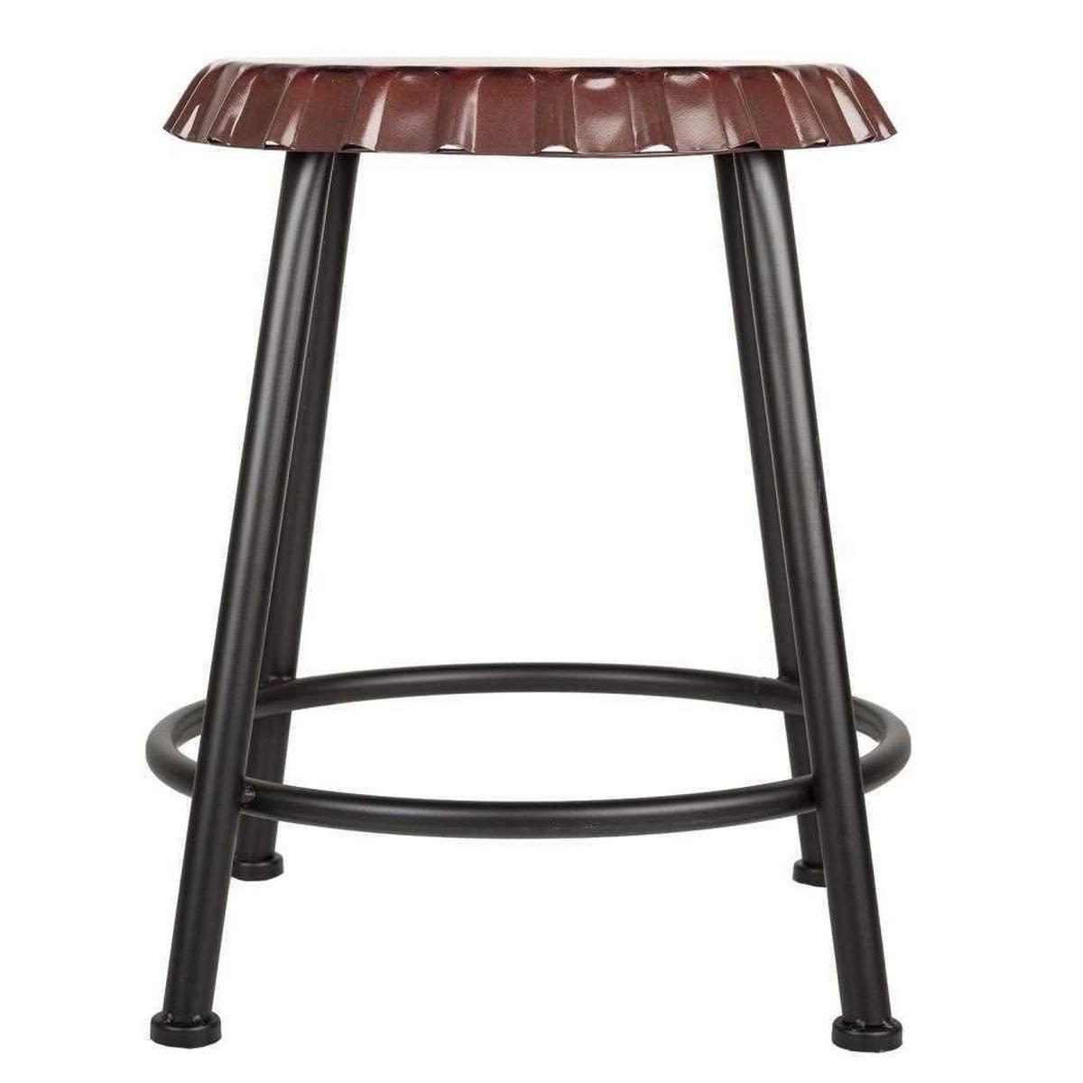 BARHOCKER aus Metall, schwarz, 35x46cm - Rot, Metall (35/46/35cm) - Wanderlust
