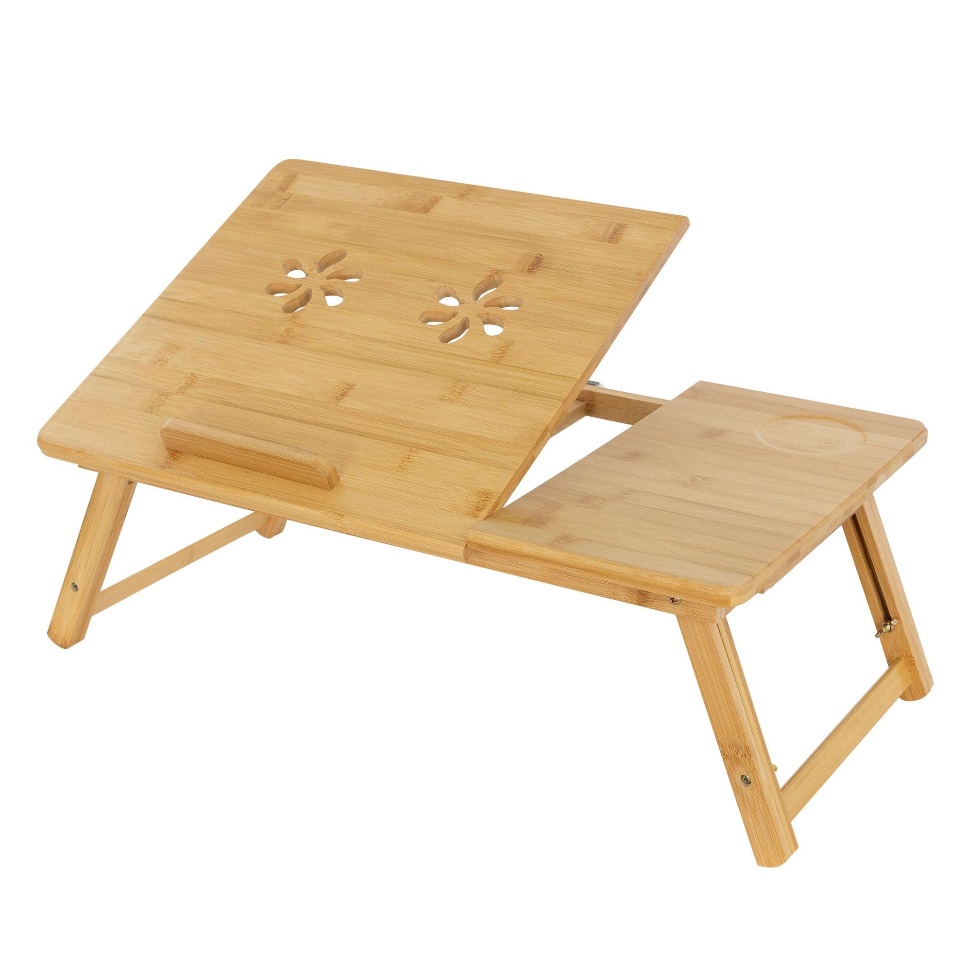 LAPTOPTISCH Natur aus Bambus höhenverstellbar & klappbar - Naturfarben, Holz (74/34.5/27cm) - ML-DESIGN