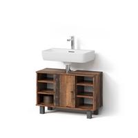 WASCHBECKENUNTERSCHRANK Fucino Antikholz 80 x 54 cm - Alteiche, Holzwerkstoff (80/54/32cm) - Livinity®