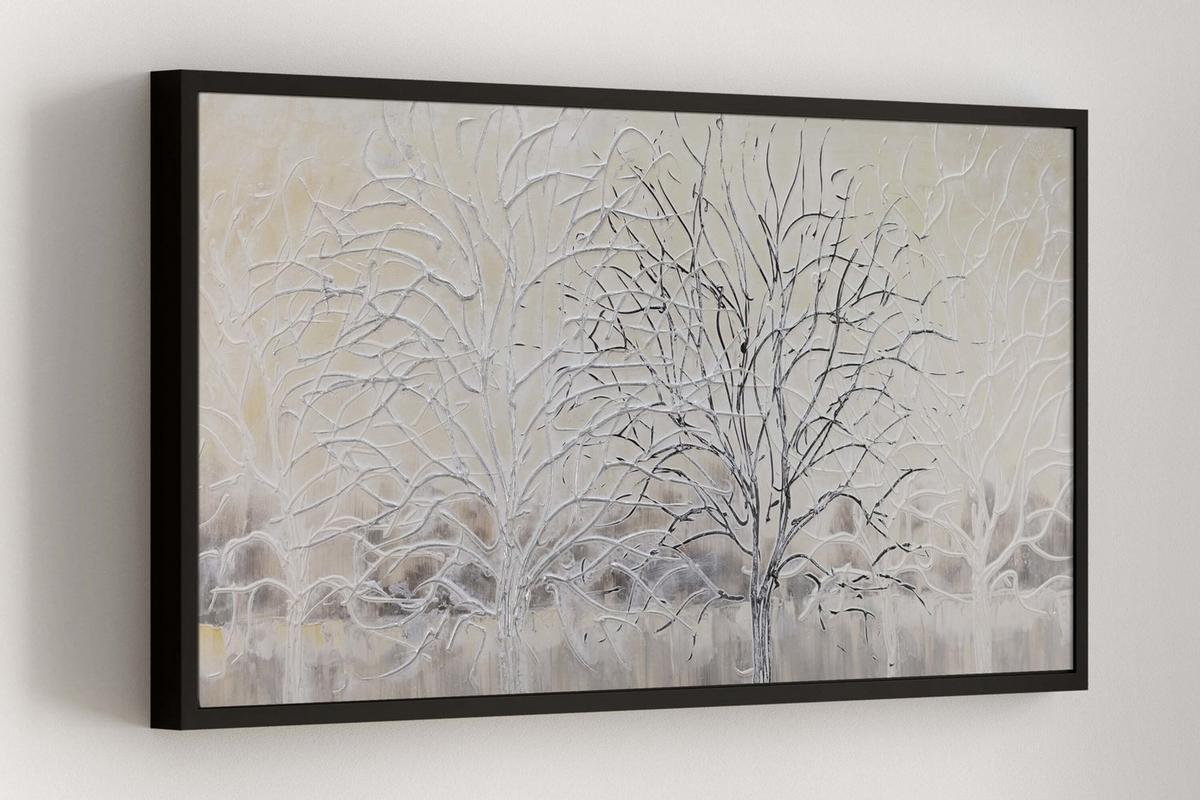 ACRYLBILD HANDGEMALT 120/60 cm - Beige/Weiß, Holz/Textil (120/60cm) - KUNSTLOFT