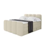 BOXBETT mit Matratze H3|H4 und Lattenrost - NINA-Z KING - 140x200 cm Quelle - Beige - Sandfarben, Holzwerkstoff (140/200cm)