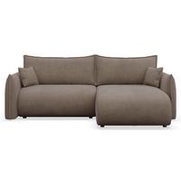 ECKSOFA Cushi Hellbraun-Chenille - Hellbraun/Schwarz, Kunststoff/Textil (183/252cm) - Selsey
