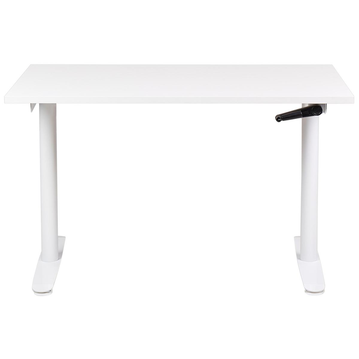 SCHREIBTISCH weiß 120/72 cm manuell höhenverstellbar Destin IV - Weiß, Holz (72/120/74cm) - Beliani