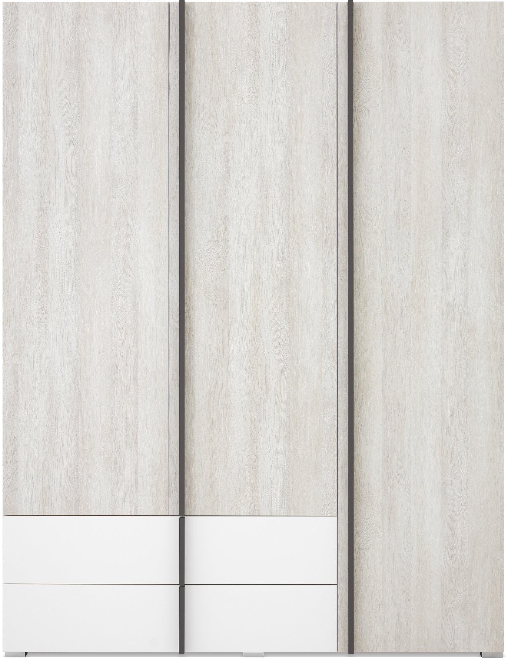 DREHTÜRENSCHRANK BERGAMO 150/195/50cm 3-türig Eichefarben - Eichefarben, Holzwerkstoff (150/195/50cm) - MASSENO