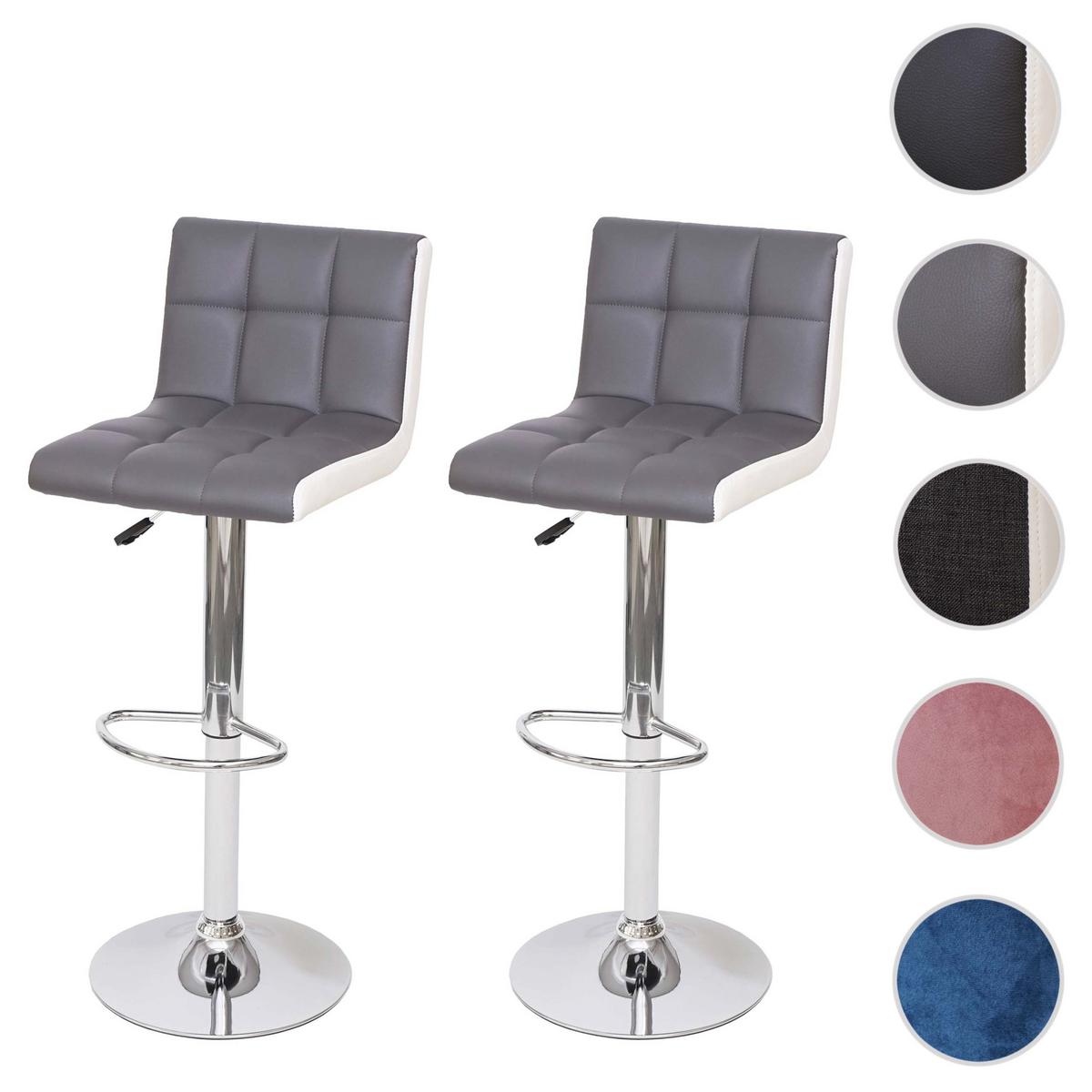 BARHOCKER Grau, Weiß 2er-Set - Weiß/Grau, Textil (38/107/41cm) - MCW