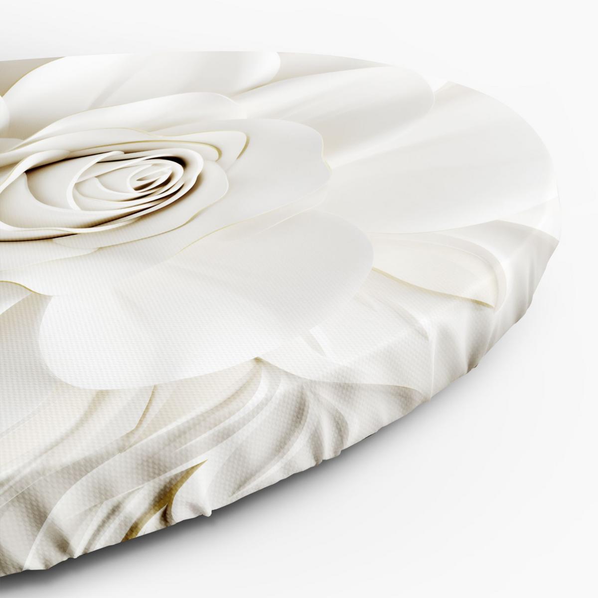 RUNDES BILD Weiß 80/80 cm - Weiß, Textil (80/80cm) - KUNSTLOFT