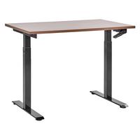SCHREIBTISCH braunschwarz 120/72 cm manuell höhenverstellbar Destin III - Dunkelbraun/Schwarz, Holz (120/60/74cm) - Beliani