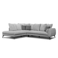 ECKSOFA CALME 5-Sitzer, hellgrau - Hellgrau/Schwarz, Holz/Textil (294/229cm) - Wozimo