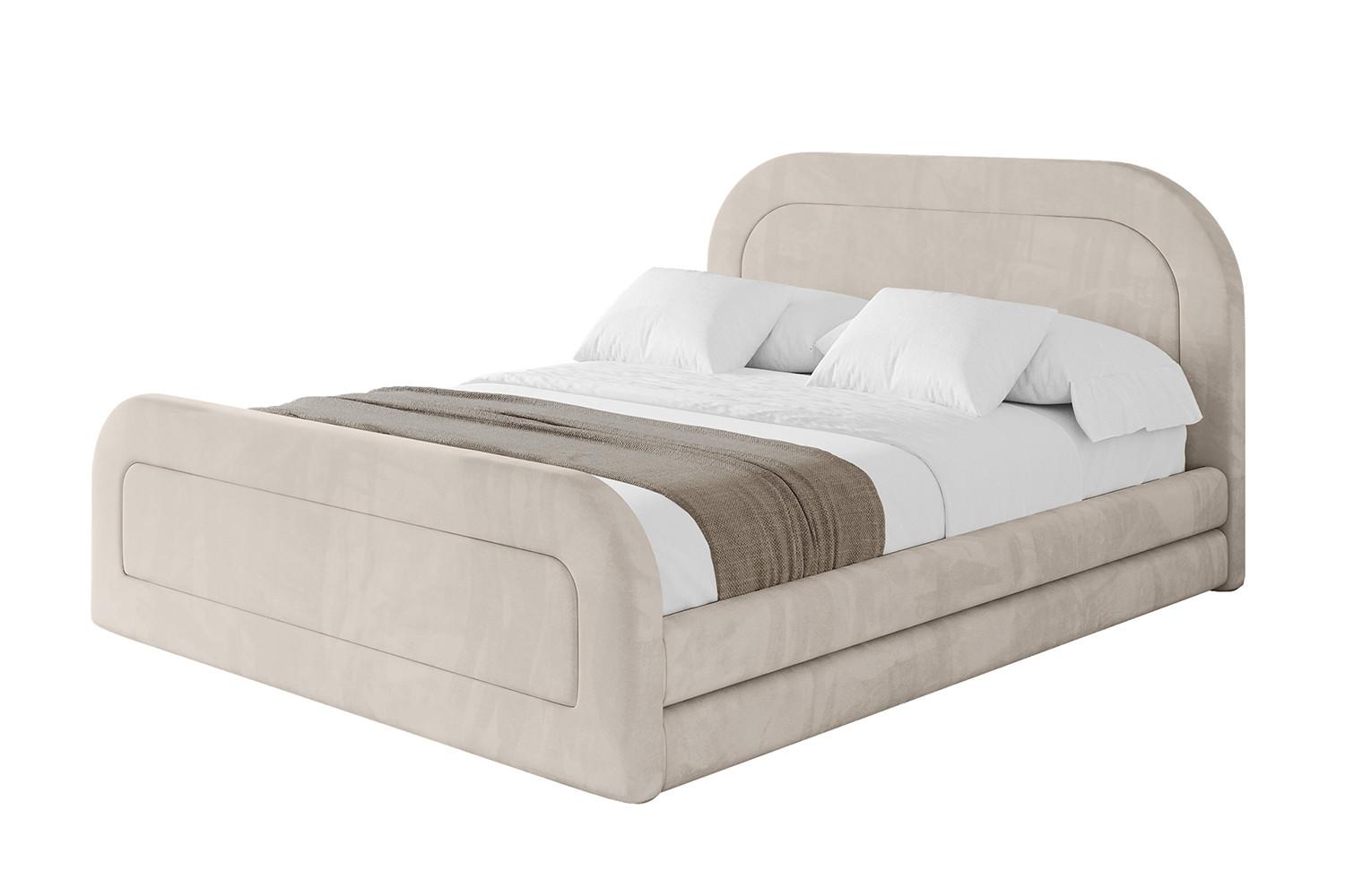 POLSTERBETT mit Bettkasten, Fußteil und Lattenrost, Boxbett ohne Matratze - LERIS-Z 180x200 Beige - Beige, Holzwerkstoff/Textil (180/200cm) - ALTDECOR