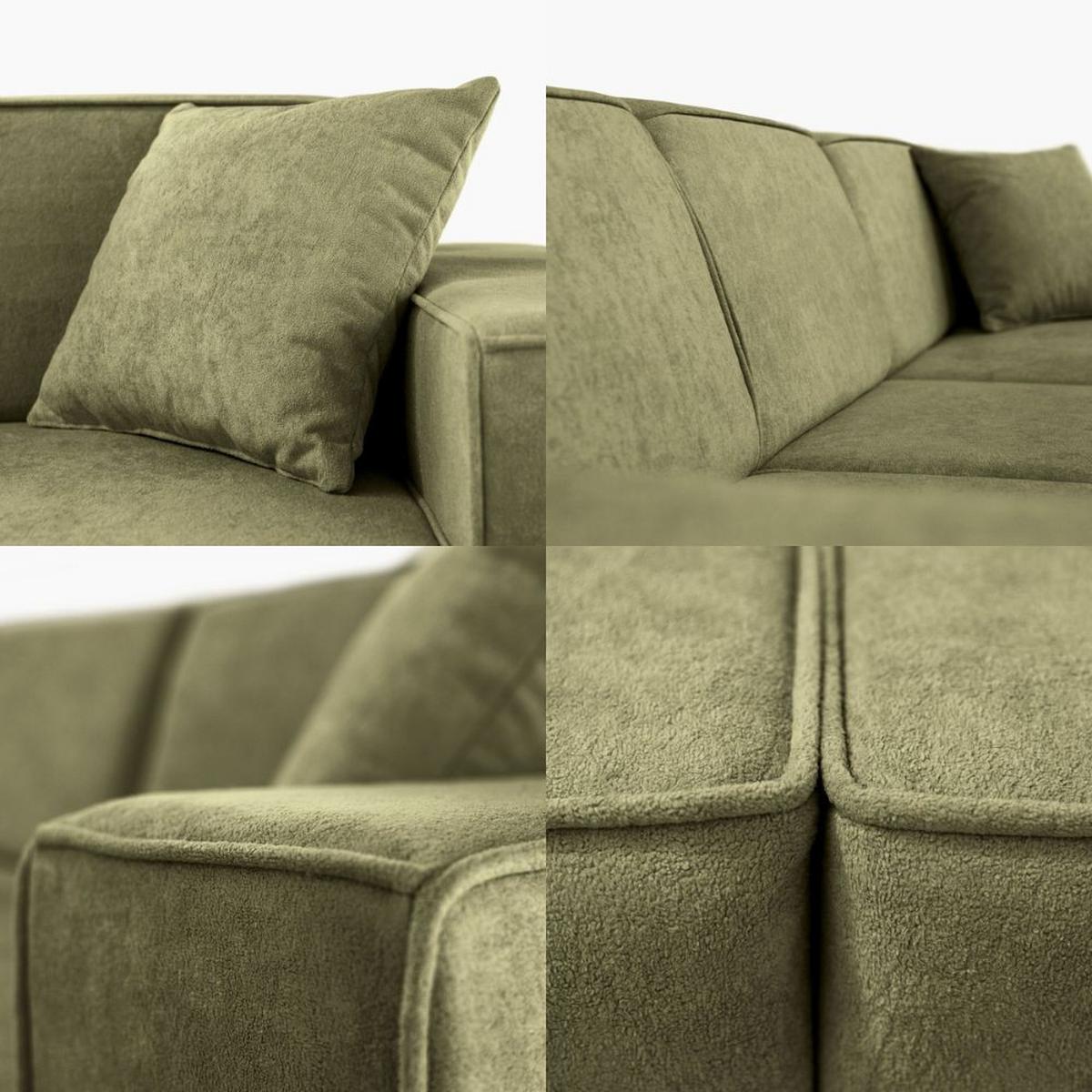 ECKSCHLAFSOFA mit Schlaffunktion Pedro L hellgrün rechts - Schwarz/Hellgrün, Kunststoff/Textil (267/160cm) - Beautysofa