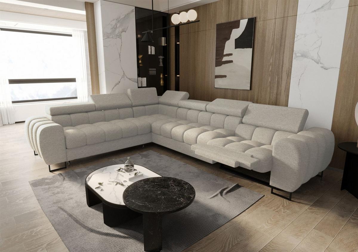 ECKSOFA Bastien Relax - Beige, Holzwerkstoff/Textil (260/330cm) - Fun Möbel