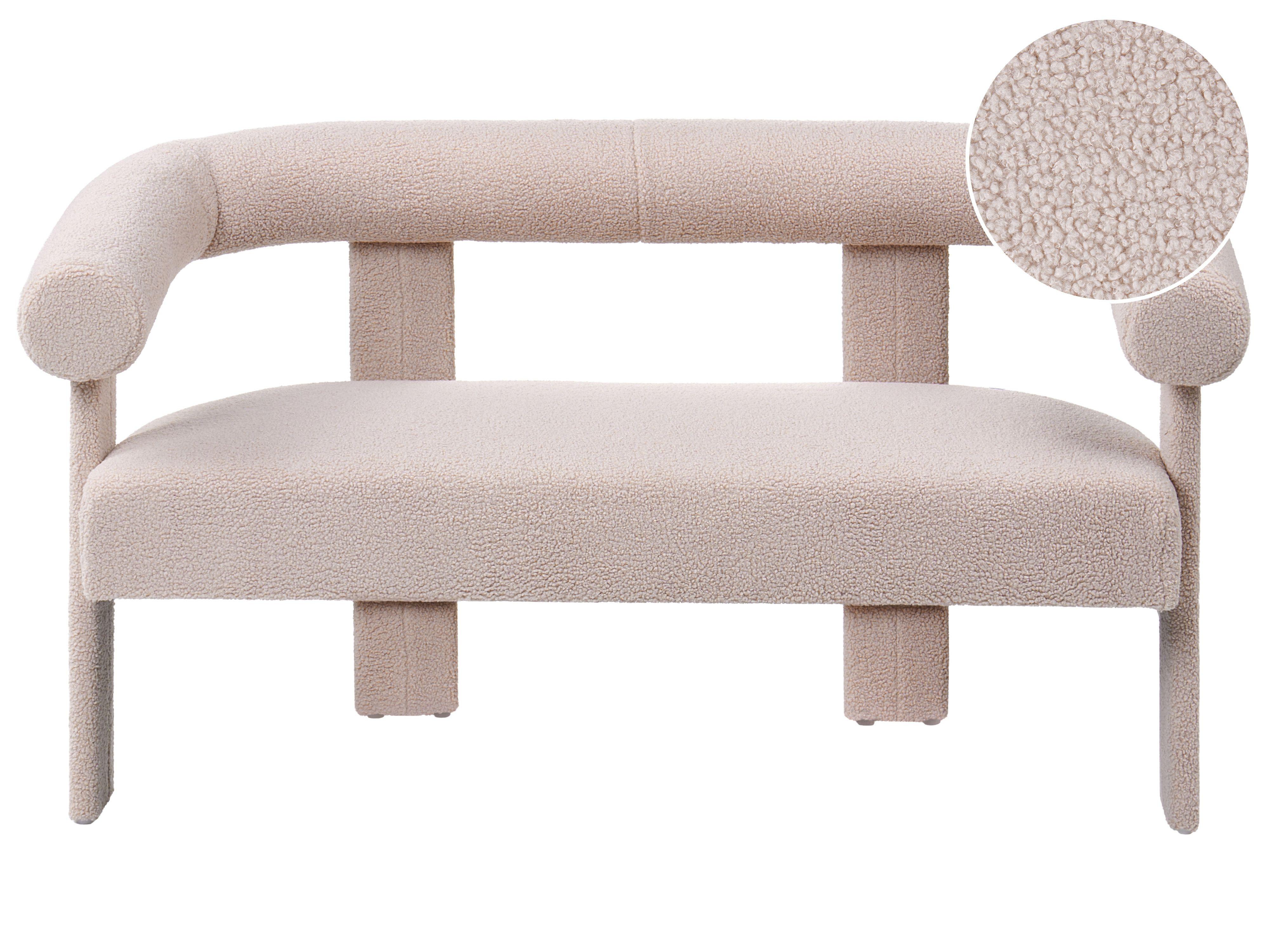 2-SITZER-SOFA Bouclé Hellbeige Ilbro - Beige, Textil (138/76/68cm) - Beliani