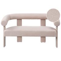 2-SITZER-SOFA Bouclé Hellbeige Ilbro - Beige, Textil (138/76/68cm) - Beliani