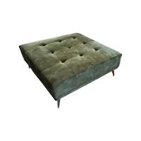 HOCKER WIOLO Grün Velvet - Silberfarben/Grün, Textil/Metall (110/42/110cm) - KAWOLA