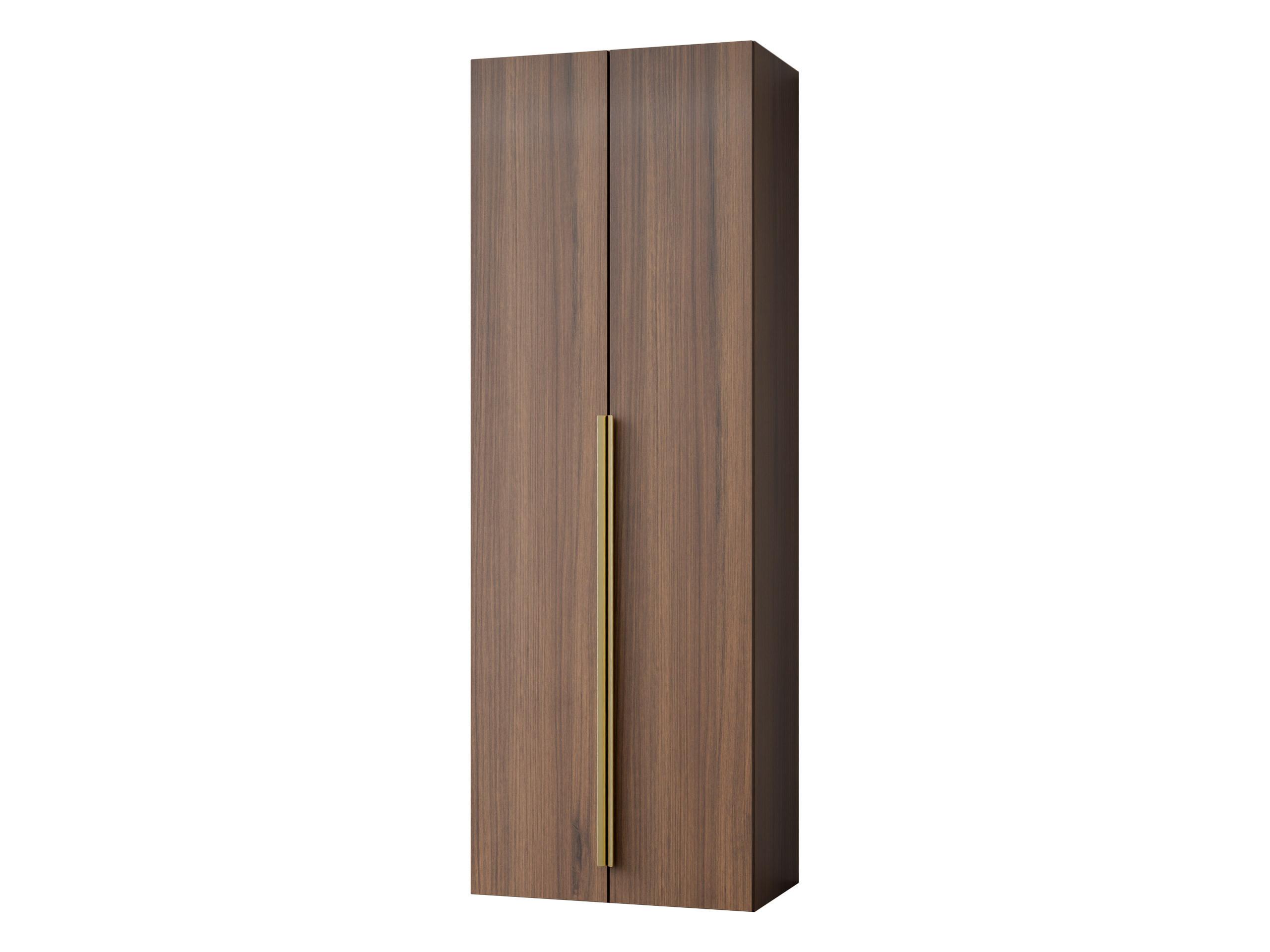 KLEIDERSCHRANK Kerkin 2D - Goldfarben/Nussbaumfarben, Holzwerkstoff/Kunststoff (70/200/42cm) - MIRJAN24