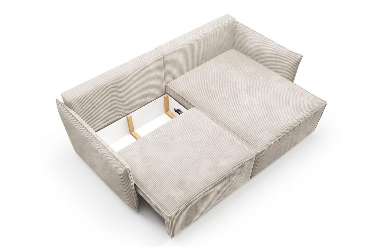 ECKSOFA Minea Mit Schlaffunktion - Weiß, Holzwerkstoff/Textil (221/153cm) - Fun Möbel