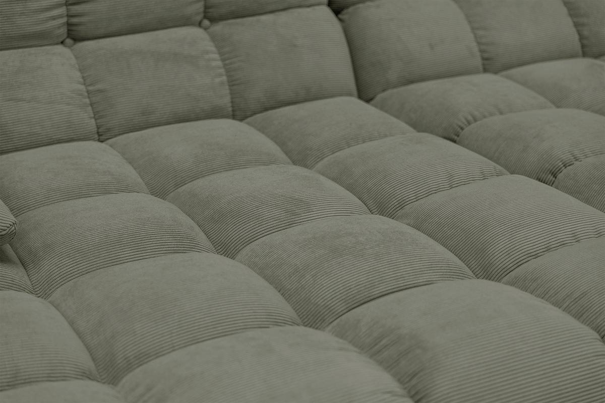 BIG SOFA VIVIEN Grün Cord - Schwarz/Olivgrün, Kunststoff/Textil (296/85/178cm) - KAWOLA