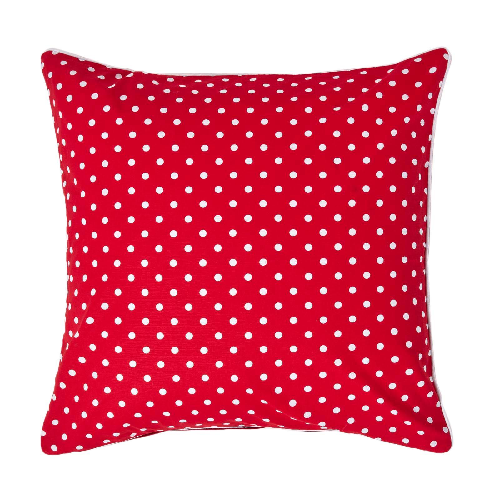 KISSENHÜLLE Polka Dots 60/60 cm, 100% Baumwolle - Rot, Textil (60/60cm) - Homescapes