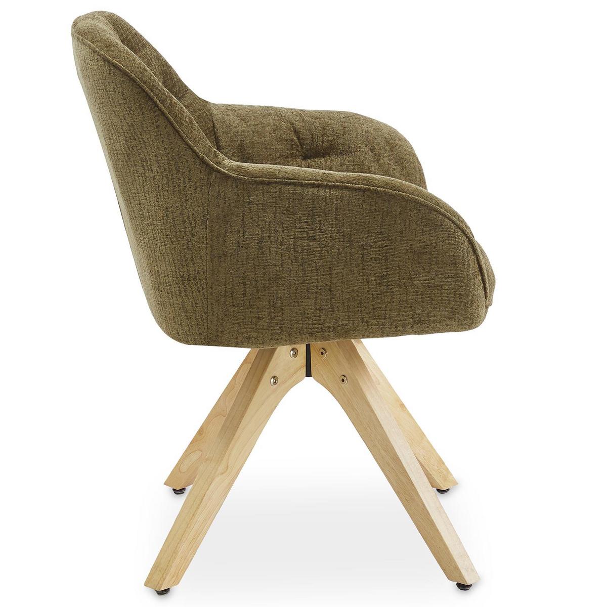 ESSZIMMERSTÜHLE SAGA 2er-Set olivgrün - Olivgrün, Textil (57/81/62cm) - IDIMEX