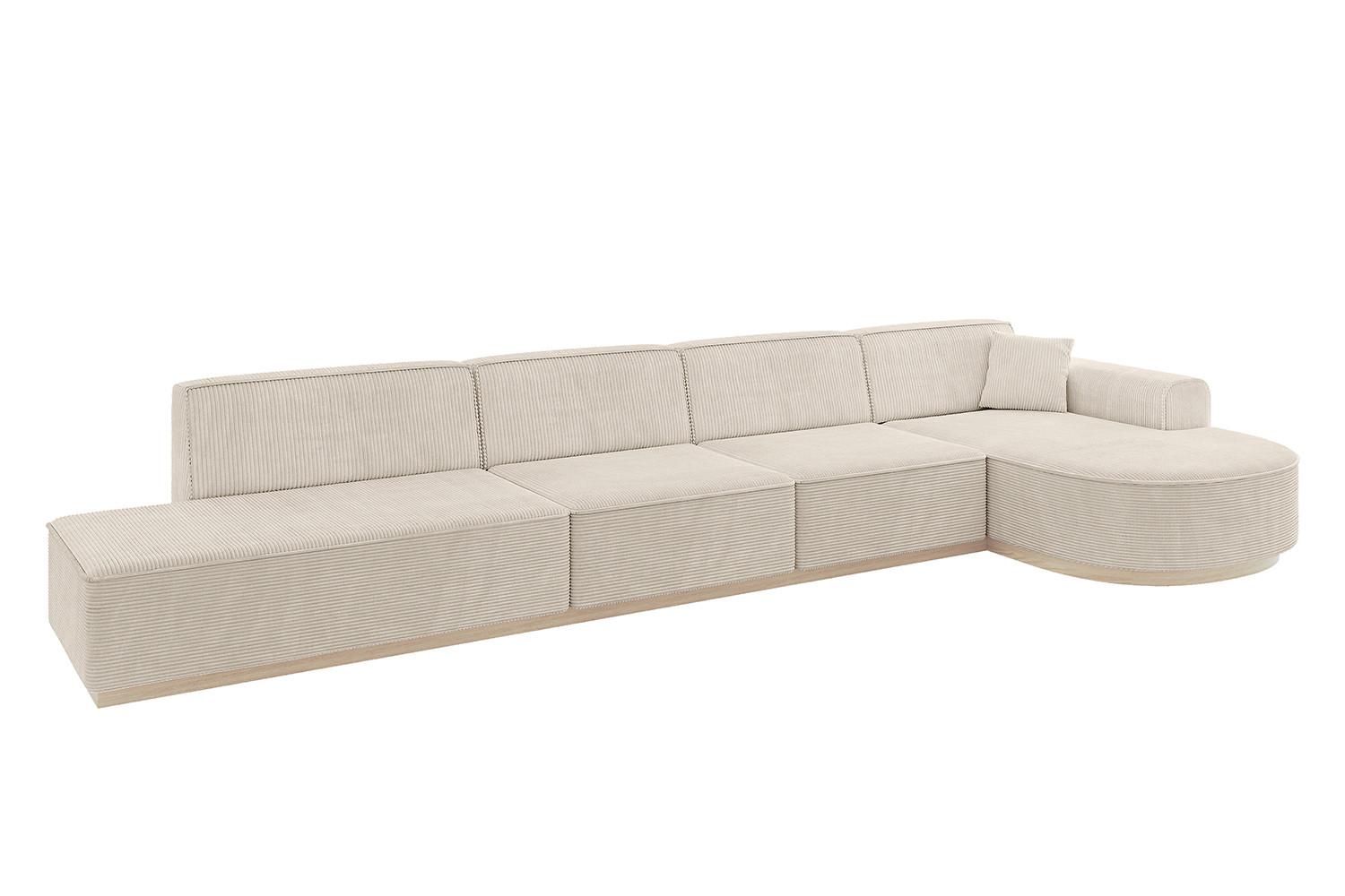 ECKSOFA Ottomane Rechts ARRIO-L3 - 413x171x83 cm Beige - Beige, Holzwerkstoff/Textil (413/171cm) - ALTDECOR