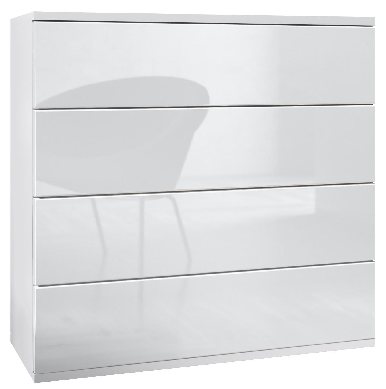KOMMODE Pavos Weiß Hochglanz - Weiß Hochglanz, Holzwerkstoff (76/76/35cm) - Vladon