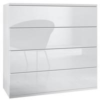 KOMMODE Pavos Weiß Hochglanz - Weiß Hochglanz, Holzwerkstoff (76/76/35cm) - Vladon