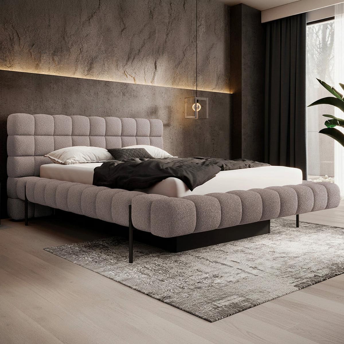 BOXBETT 180/200 Ezio Hellgrau - Grau, Holz (180/200cm) - Petits-meubles