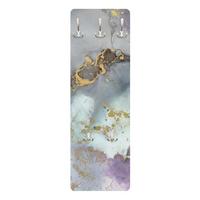WANDGARDEROBE - Farbexperimente Marmor Regenbogen und Gold 34/105 cm - Multicolor, Holzwerkstoff (34/105/1.6cm) - Bilderwelten