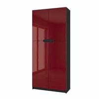 BÜROSCHRANK Logan Fronten in Bordeaux Hochglanz - Bordeaux, Holzwerkstoff (82/184/37cm) - Vladon