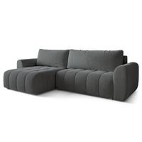 ECKSOFA MODARO CL Grau Samtstoff mit Schlaffunktion - Grau, Holzwerkstoff/Textil (285/148cm) - MASSENO