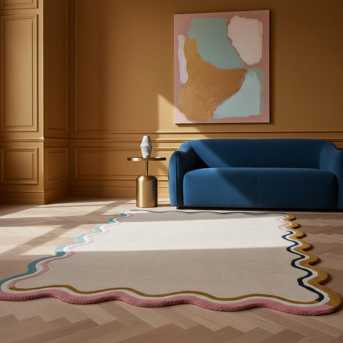 TEPPICH aus Wolle WINCH in Beige, mit Bordüre, 120 x 170 cm - Beige, Textil (170/120cm) - KADIMA DESIGN